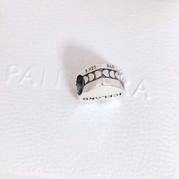 Pandora Iceland Flag Map Heart Charm Bead S925 Silver with box - Picture 3 of 8